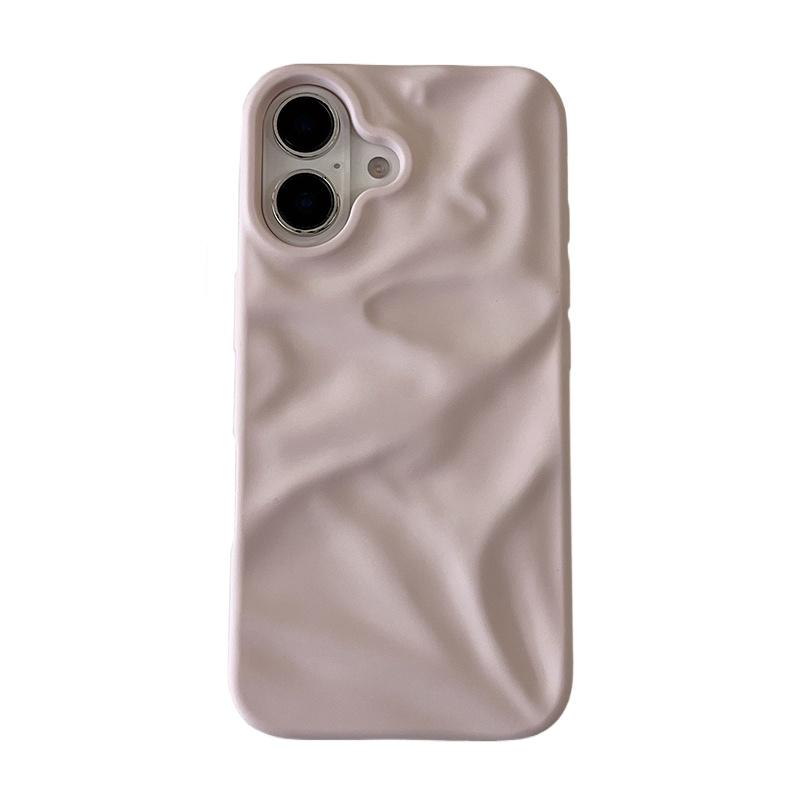 Matte Candy Color Folding Wrinkled Texture Phone Case For For Iphone 16 1 14 13 12 11 Pro Max 16 Plus Shockproof Soft TPU Cover