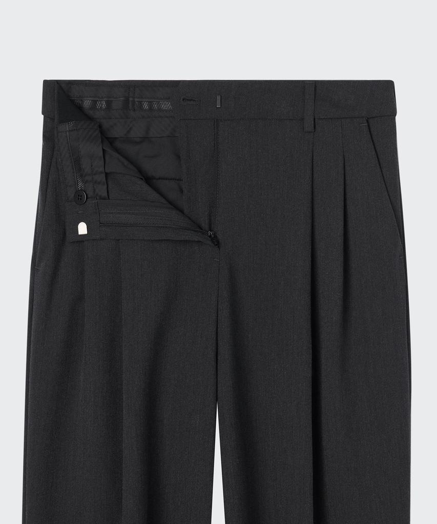 MUSINSA STANDARD WOMAN Women'S Lightweight High-Waisted Wide Hidden Banding Slacks [Charcoal Gray]