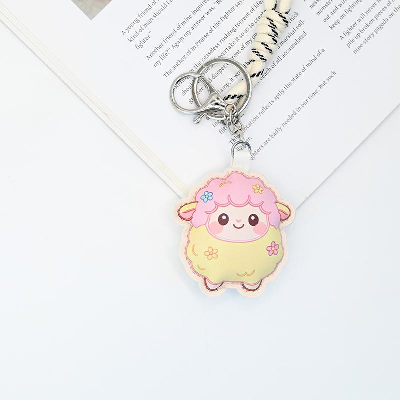 Cute Cartoon Sheep Keychain Adorable Soft Shape Durable Lanyard 1Pcs Lightweight Backpack Pendant for Holiday Gifts