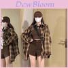 Vintage Plaid Shirt For Women With 3d Pattern And Sun Protection For Spring Casual Wear
