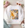 Kids Crewneck Sweatshirt, Retro Floral Whimsy Cute Graphic Print, Soft Comfort Long Sleeve Casual Pullover