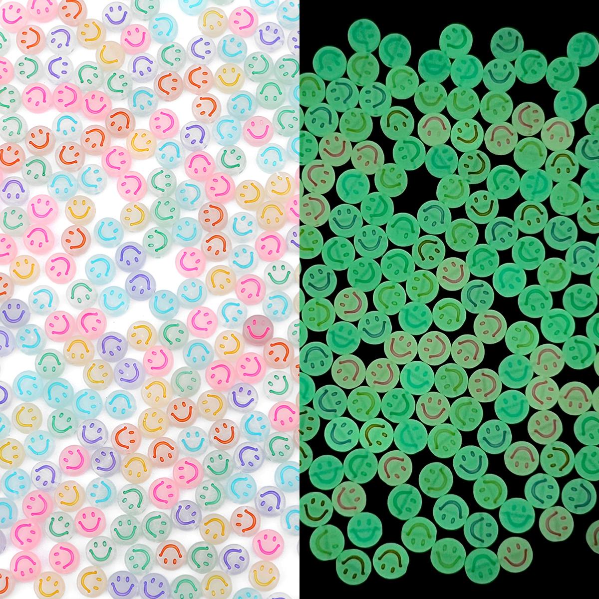 

100 шт. светящиеся бусины с надписью «Любовь» Алфавит акриловые разнесенные бусины для изготовления ювелирных изделий DIY Подвески браслет ожерелье