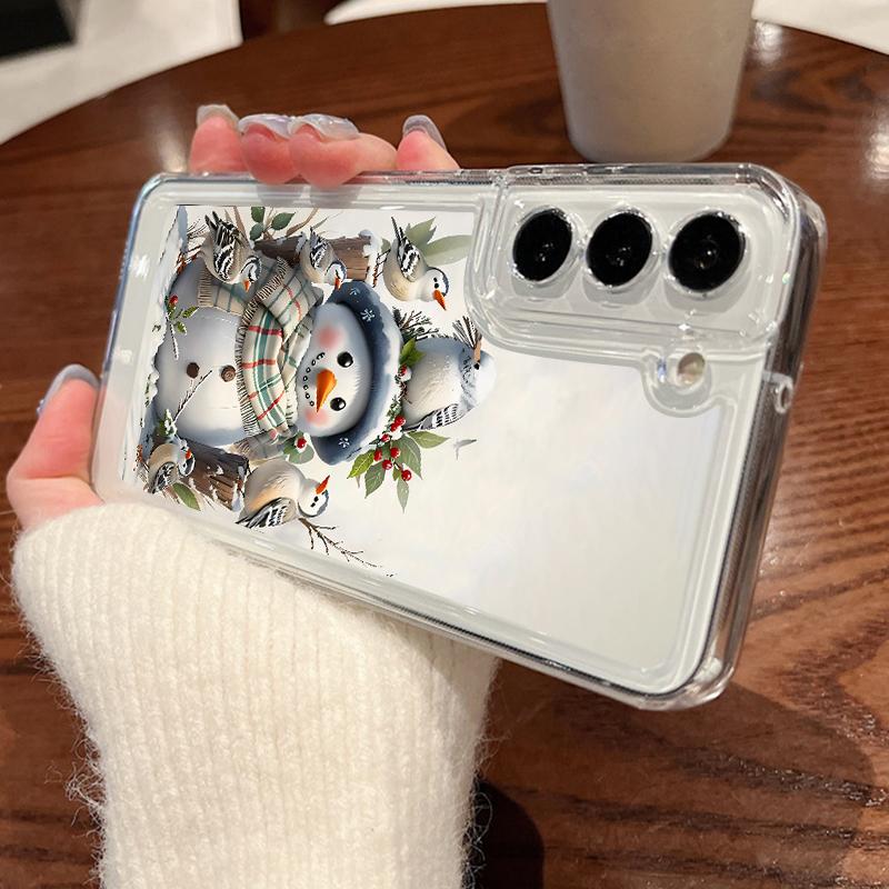

Чехол для телефона с рождественским узором лося для Samsung Galaxy S25 S24 S22 Ultra S23 S24 FE A17 A56 A16 A36 A26 A55 A15 A25 A54 5G Противоударный Прозрачный Мягкий Чехол Samsung Galaxy A56 5G