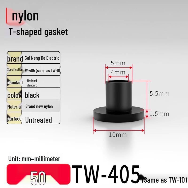 T-förmiger Nylon-Kunststoff-Dichtungsring und Schraubwellenhülse (Für dich: M2-M35)