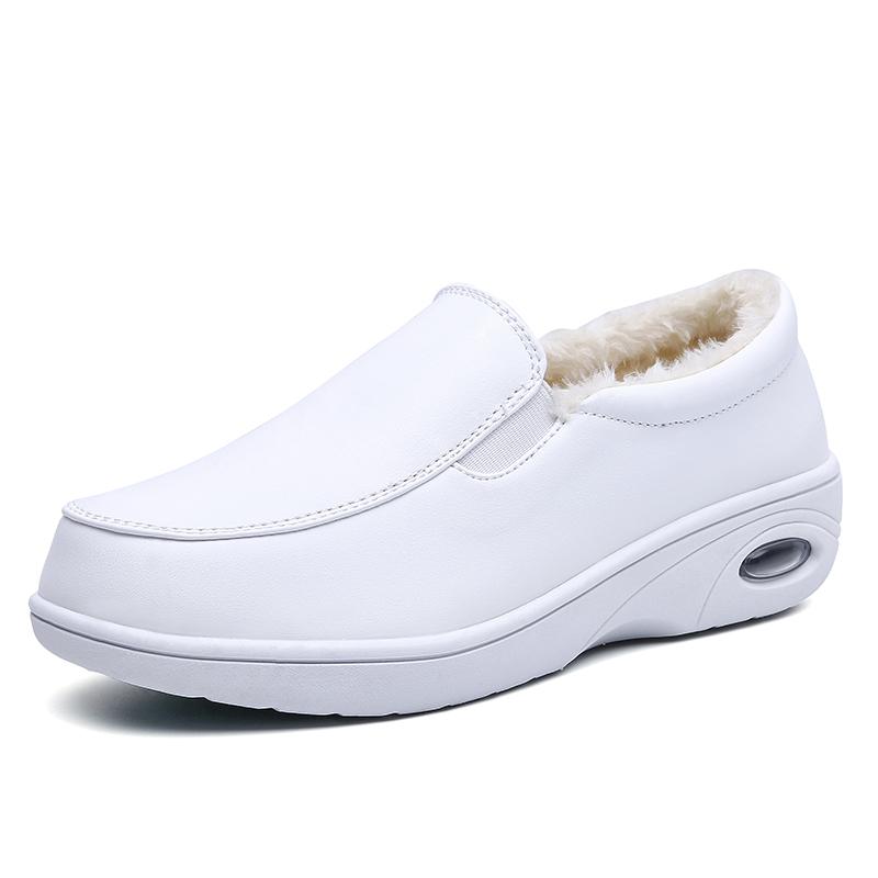Shoes winter soft sole air cushion flat bottom wedge heel velvet cotton shoes warm medical shoes