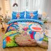 Doraemon Mechanical Cat Cartoon Style Pure Cotton Material Bed Three-piece Set Student Dormitory Dirty-Resistant Bedding