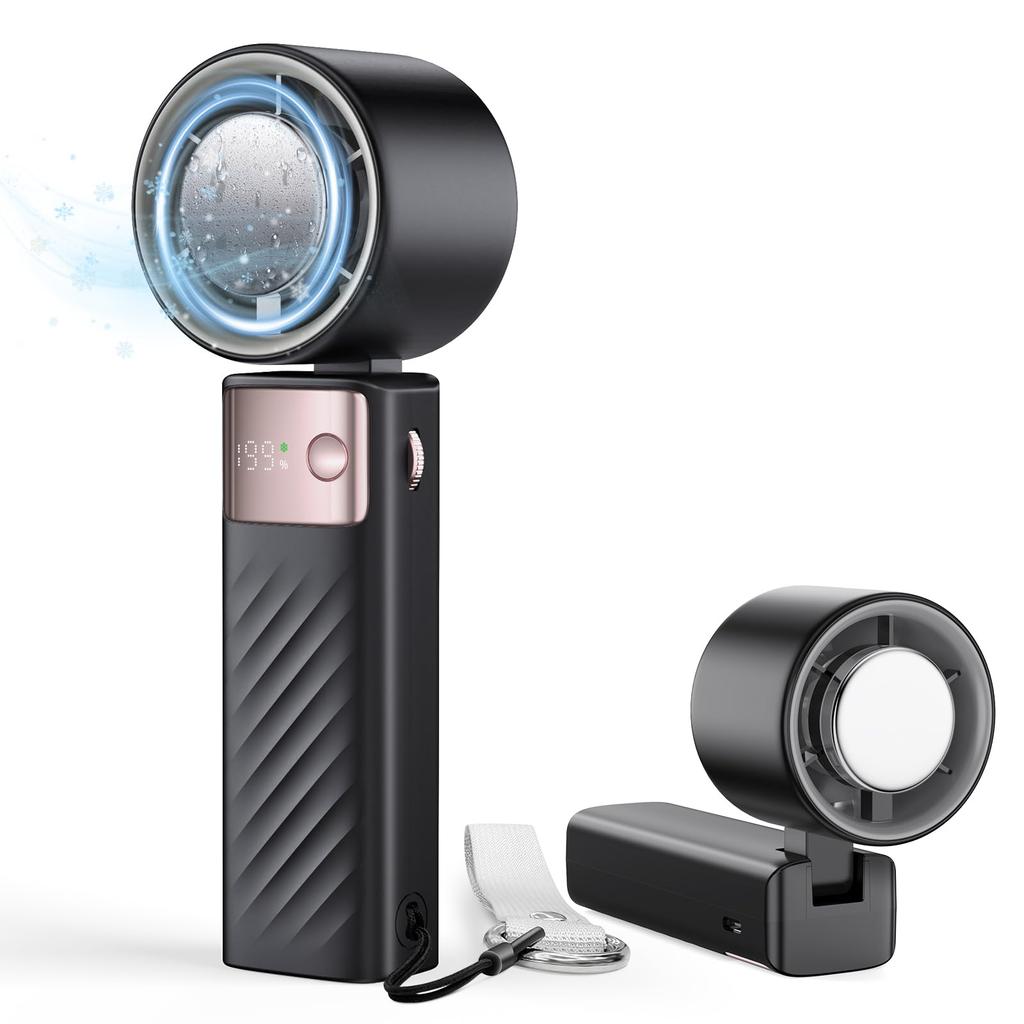 Goldmax Portable Handheld Fan with Cooling Handheld Instant 6000mAh Large Rapid Cooling to Stepless Wind Speed Powerful Super Fast LED USB Desktop