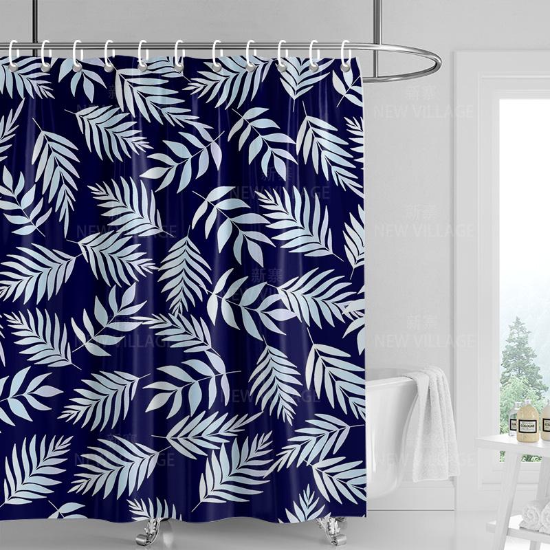 Home shower curtains bathroom Decora waterproof fabric non-slip bathmat water absorption curtain Modern nordic simple plant