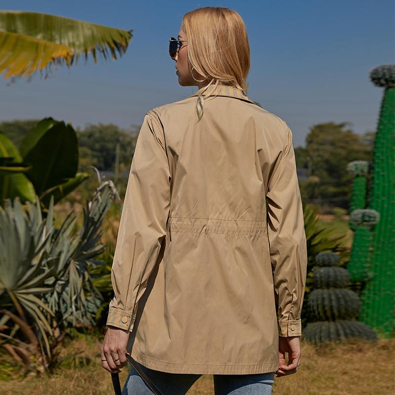 Trench ZIAI abrigo mujer estilo de moda para mujer primavera-otoño viento de color claro