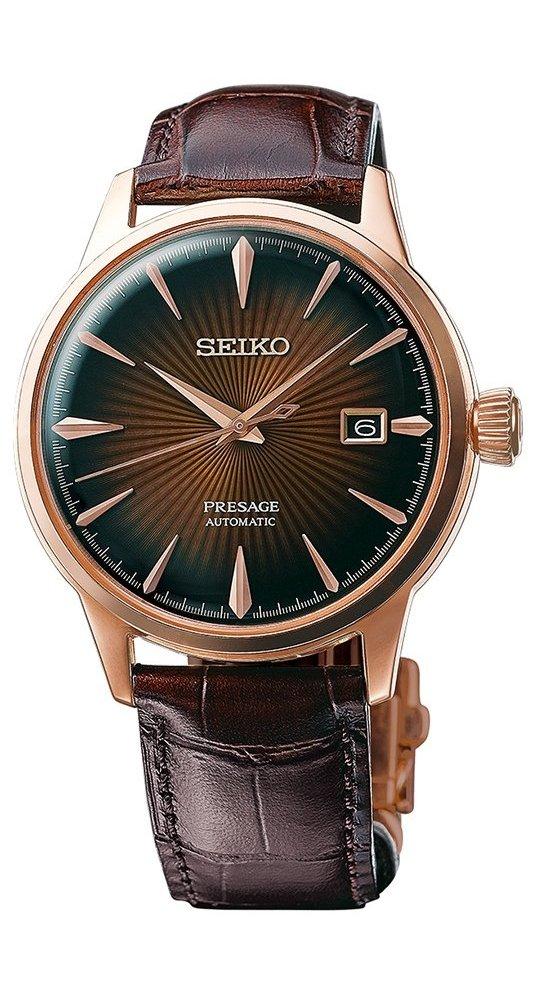 

Seiko Automatic Watch for Men Presage Cocktail Time Gold Numbers and Date Calendar 50m Water Brown - - Pattern, Resistant, - SRPB46. , Classic,