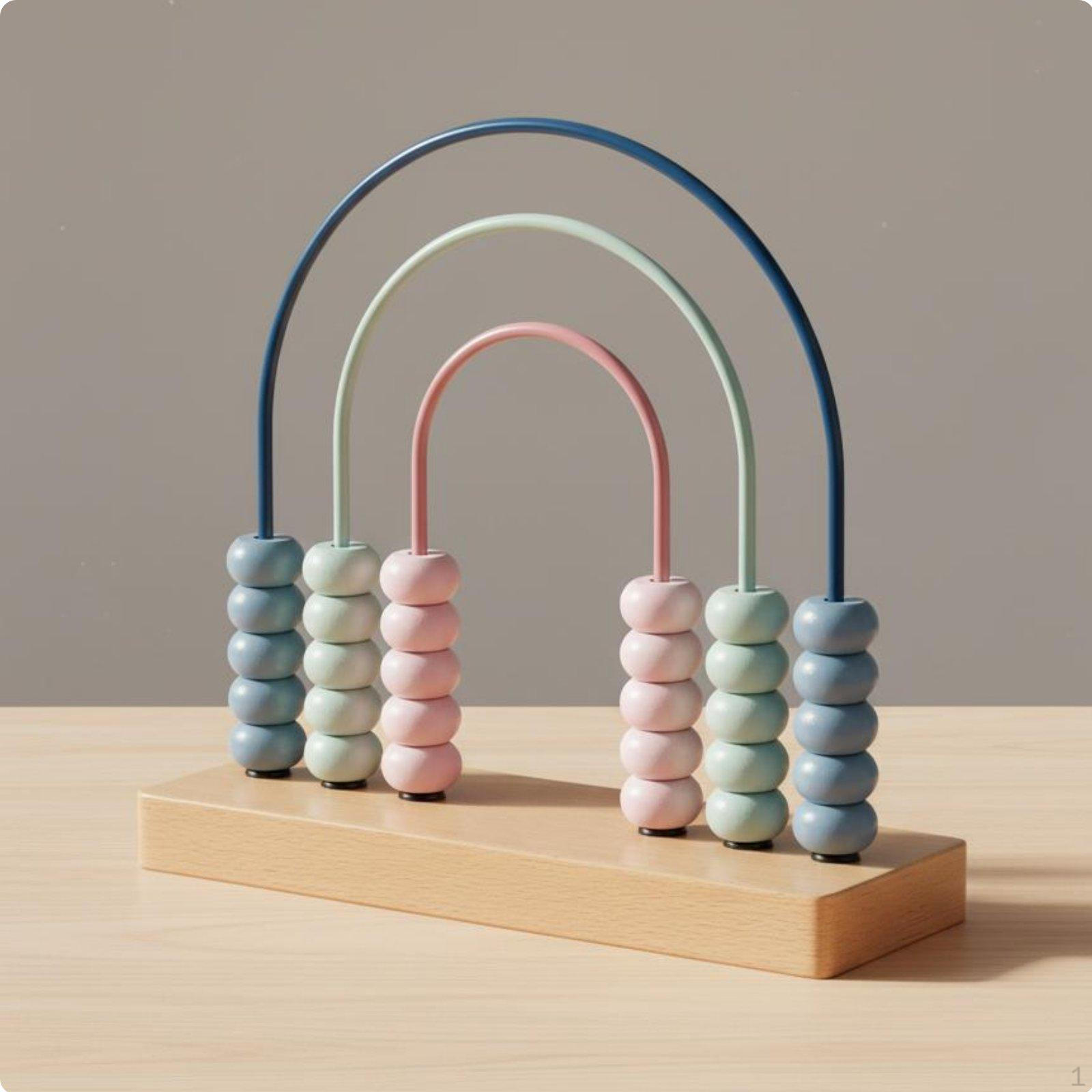 Wooden Bead Abacus Early Educational Counter Fine Motor Skills Development Rainbow Arch