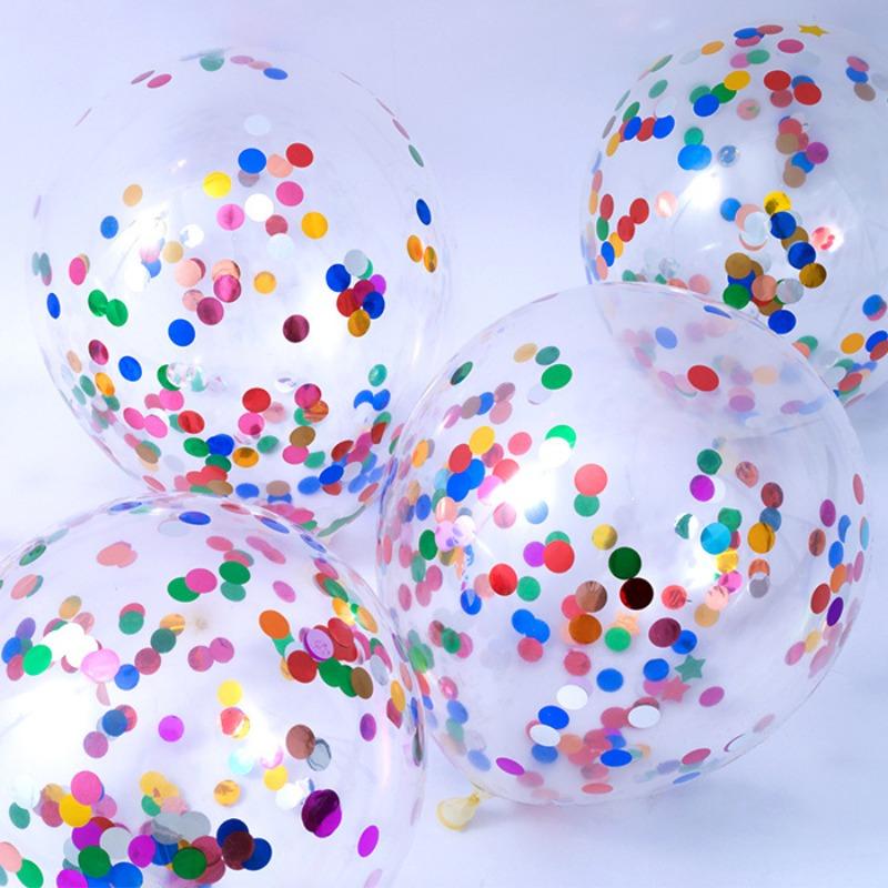 12 Inch Transparent Sequined Balloon Birthday Party Decoration Latex Balloon Internet Celebrity Douyin Decoration Decoration Party Balloon