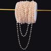 1M Silver Color Copper Chain Transparent Grave Crystal Triangle Stone Beads Chain DIY Necklace Bracelet Jewelry Making Material
