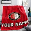 1PC Custom Name Feyenoord Patterned Flannel Blanket Suitable For All Seasons for Home Decor Warmth and Comfort Gifts Holiday Present