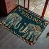 Retro Thai Bohemian Elephant Welcome Mat Entry Mat Bathroom and Kitchen Slippery Floor Mat Home Decoration