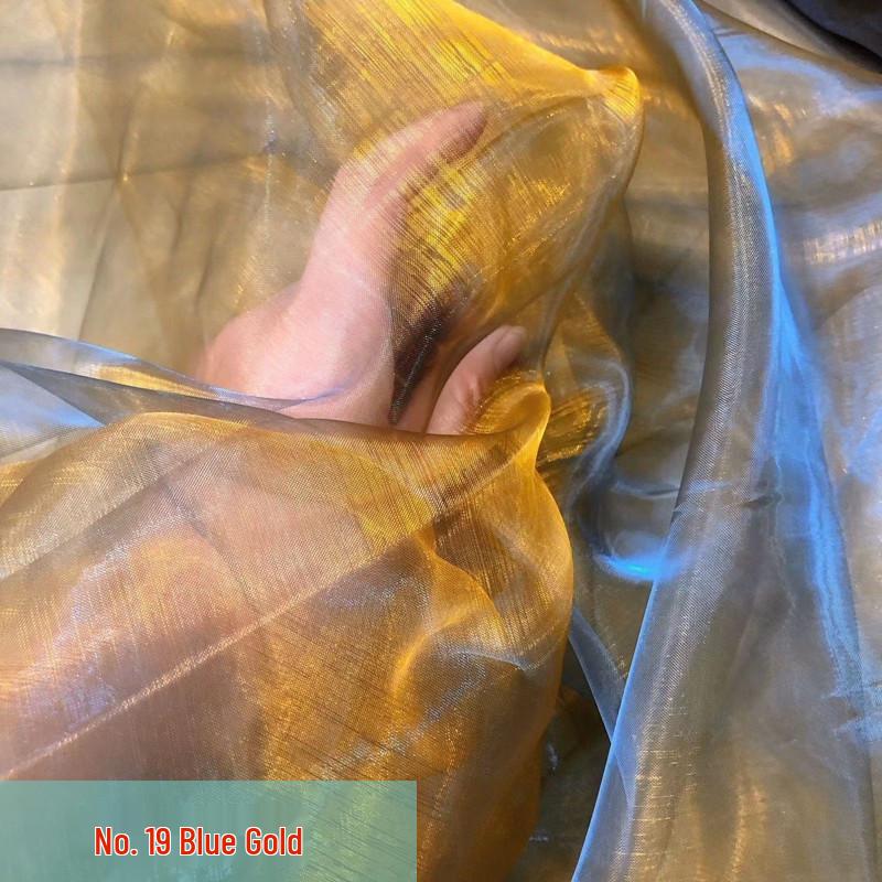 Iridescent Two-Tone Gradient Organza Pearl Gauze for Performance Costumes, Weddings, and Kindergarten Events