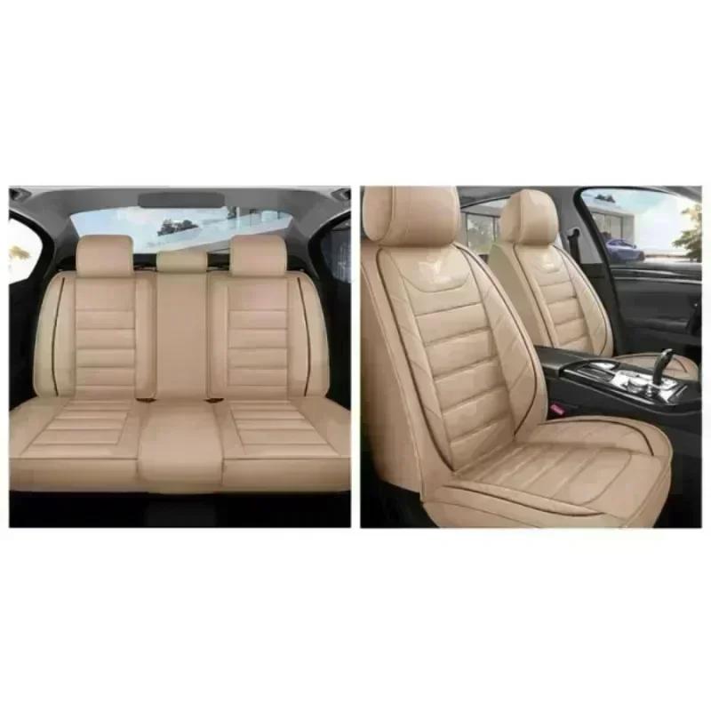 

Car seat cover four seasons waterproof wear-resistant PU leather comfortable waist-fixed full wrap 5 seat cover For Ford Ranger ttckj001287-Beige