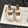 Versatile casual shallow mouth single shoes women's new summer retro fashion fairy style with skirt Velcro Mary Jane shoes