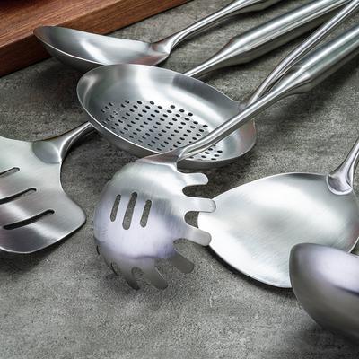 2-7 Delig Roestvrij Staal Keukengerei Set, Volledig Metalen Kookgereedschap - Spatel, Soeplepel, Schuimspaan, Pastaschep, Grote Lepel