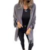 2025 Women's Casual Plush Knit Tassel Shawl Coat