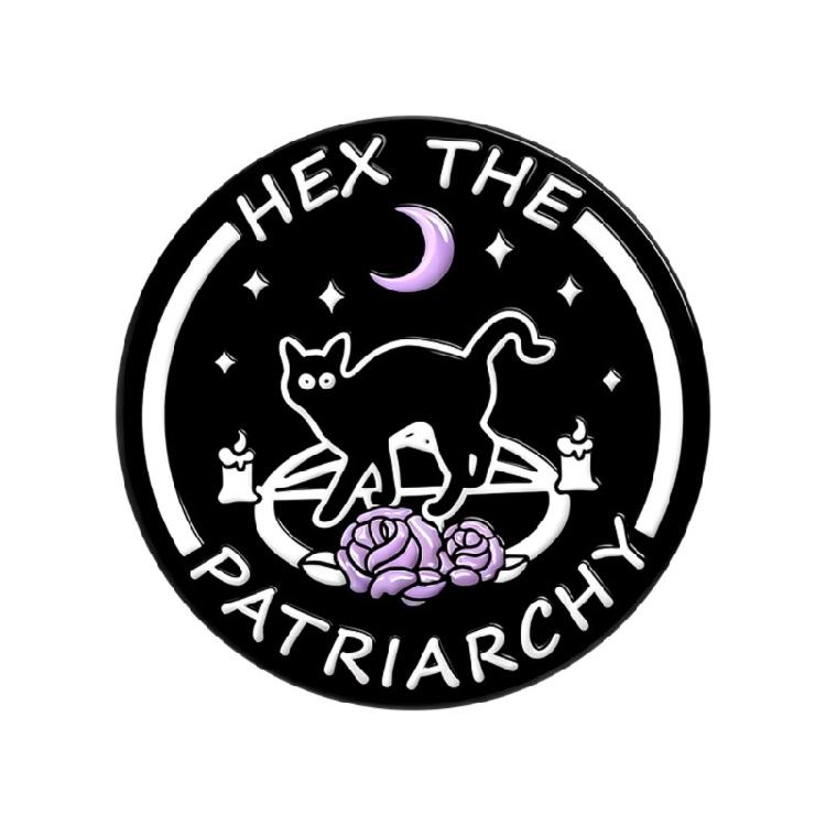 

Gothic Cats Witch Hat Brooch Alloy Enamel Pentagrams Letter Pin For Jacket Bag Jewelry Decoration