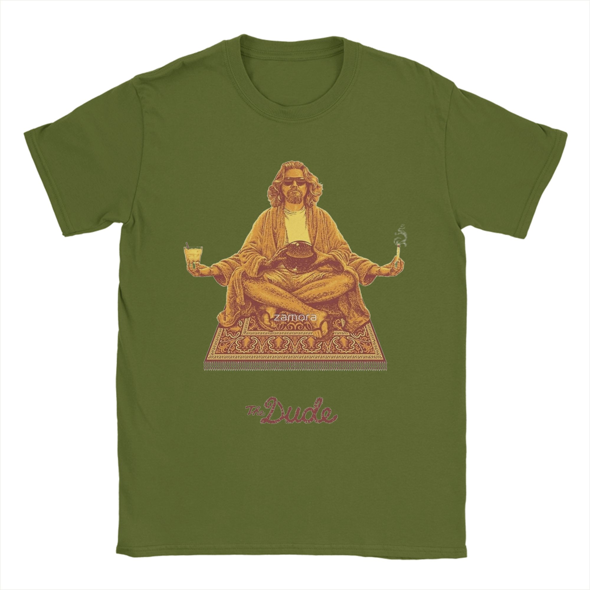 

The Dude Budha The Big Lebowski T Shirts Men s Pure Cotton Vintage T-Shirt Round Neck Tee Shirt Short Sleeve Tops Graphic 4XL
