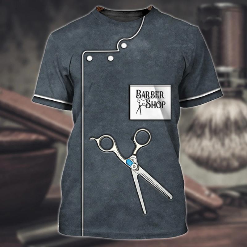 Женская футболка с принтом парикмахерских инструментов — фото 13