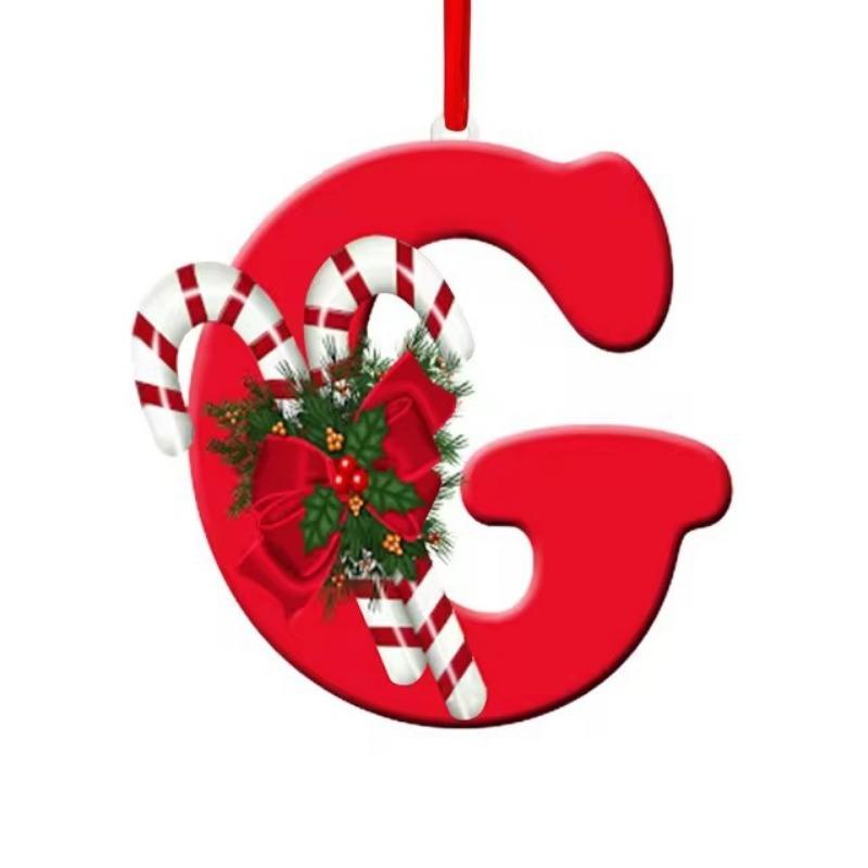 New Creative English Letter Hanging Acrylic Flat Christmas Tree Home Party Decoration Gift