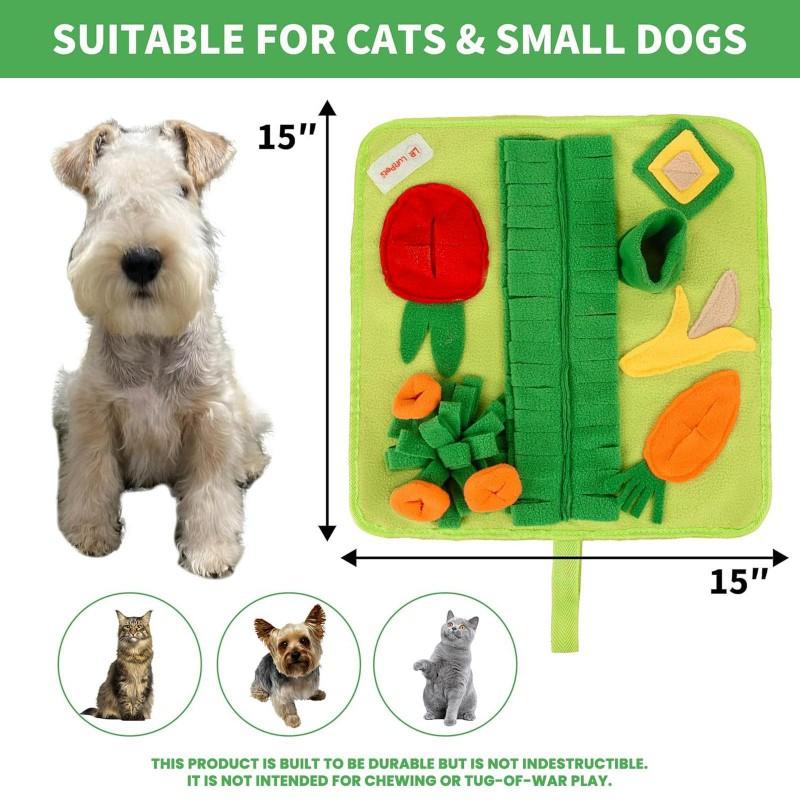 Interactive Snuffle Mat Small To Medium Dogs Cats Rabbits - Non-Slip Chew-Resistant Portable Feeding Toy With Vegetable Print
