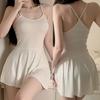 Sexy Sleeveless Open Back Pajamas Erotic Lingerie Women's Nightgowns Mini Dress Translucent Silk Nightdress Slip Sleeping Skirt