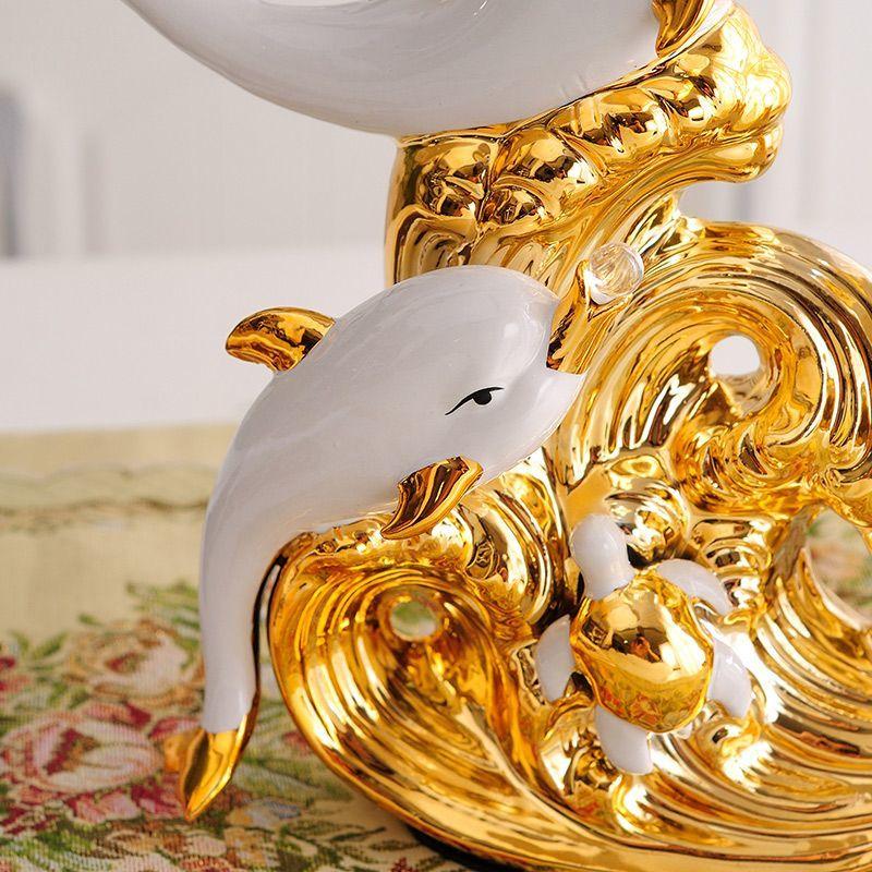Moderne Kreative Delfin Statue Keramik Zubehör Haus Schlafzimmer Schreibtisch Schrank Dekoration Artikel Büro Café Tisch Skulptur Dekor
