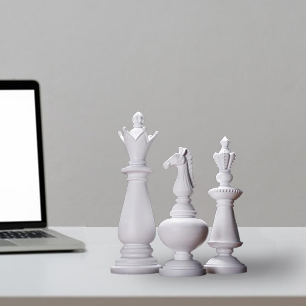 3 Packs of Chess Statue, Chess, Sculpture, Home Ornaments, Gifts , White