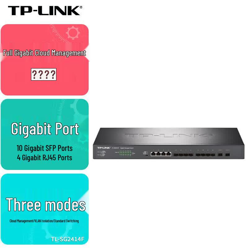Tp-Link TL-SG2414F 14-Port Gigabit Fiber Switch CN Plug (adapter Included)