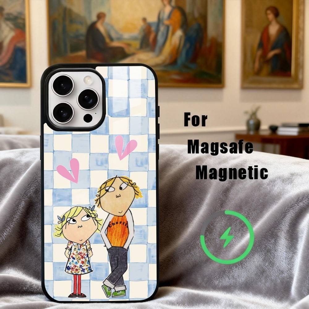 

C-Charlie-E and L-Lola-A Phone Case For iPhone17,16,15,14,13,12,11 Plus,For Magnetic Wireless Charge Cover iphone16e