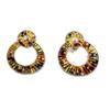 Earrings Original Hand-Woven Beaded Earrings Ethnic Style Retro Personalized Design Multi-Ring Earrings