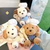 Fluffy Chef Style Dog Plush Keyrings Soft Stuffed Animals Backpack Keyrings  Hanging Accessory