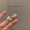 Temperament Pearl Stud Earrings New Versatile Design Simple Flower Earrings Niche Earrings