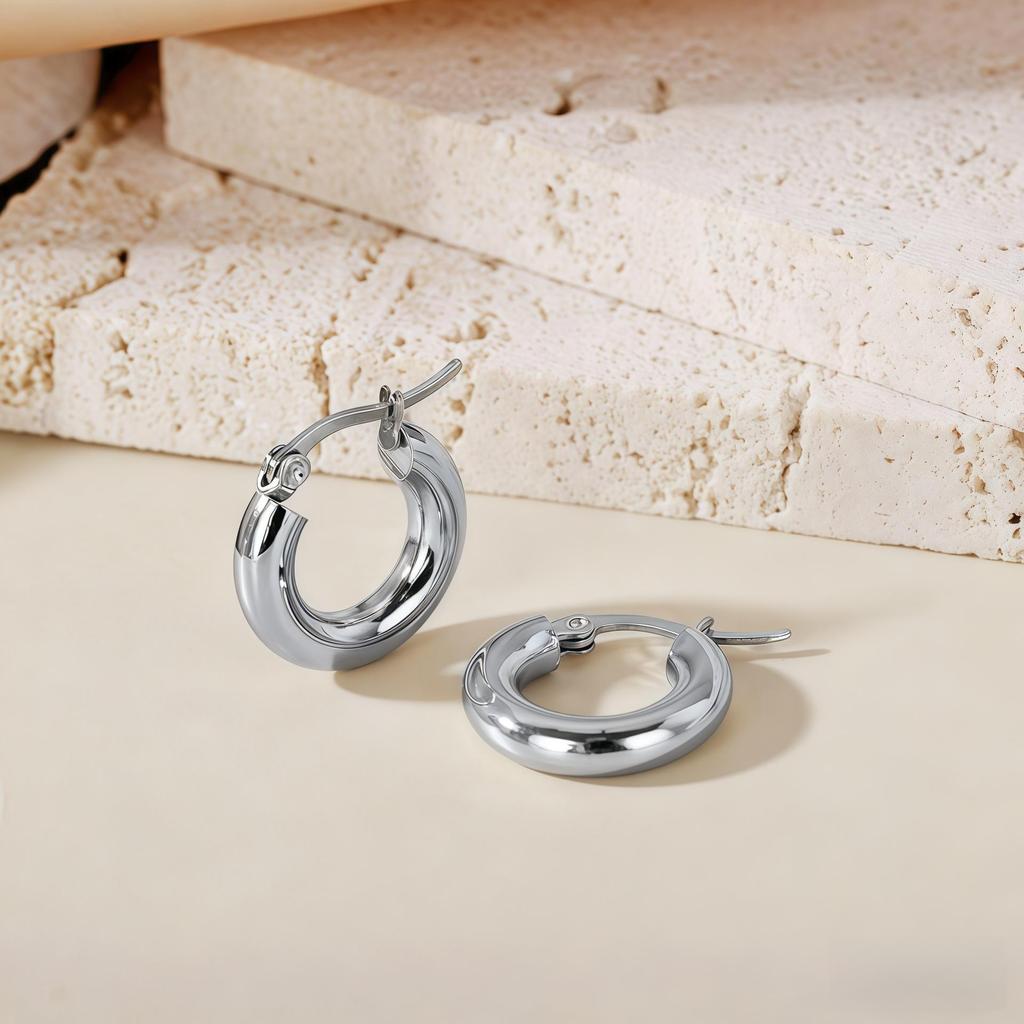 Temu Europe Hot-Selling Luxury Hoop Earrings: Non-Fading Women's Studs with High-End Feel.