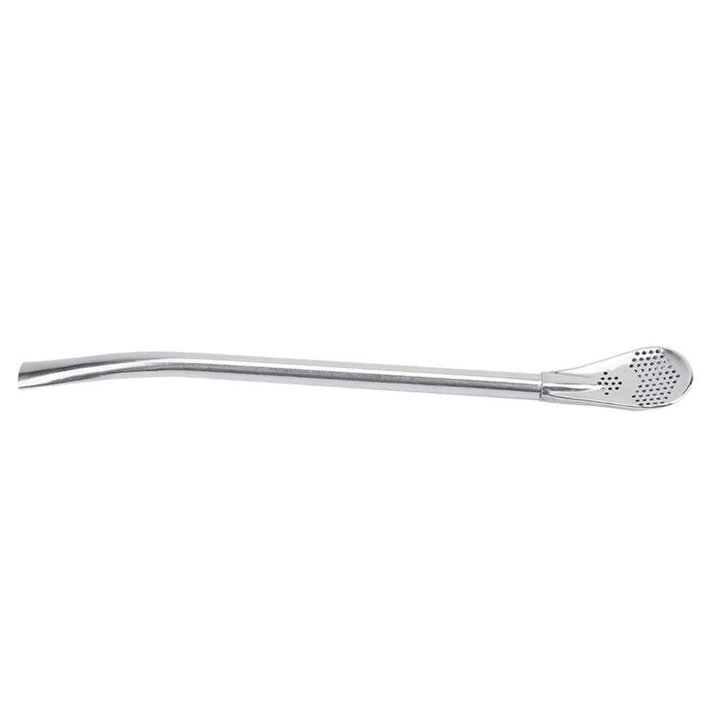 Stainless Steel Metal Drinking Straw Spoon Resuable Washable Cocktail Spoons L