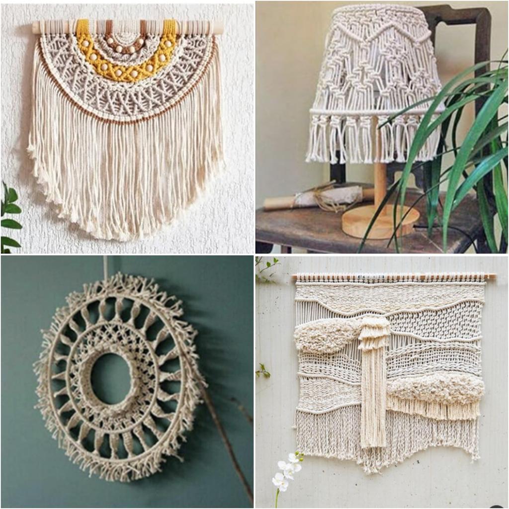 100Yards/Roll Beige Cotton Rope 1/2/3/4cm Braided Cord Crochet String for Making Handcrafts DIY Party Wedding Home Decoration