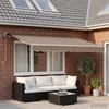 Retractable Awning Taupe 300 x 250 cm Fabric and Aluminum