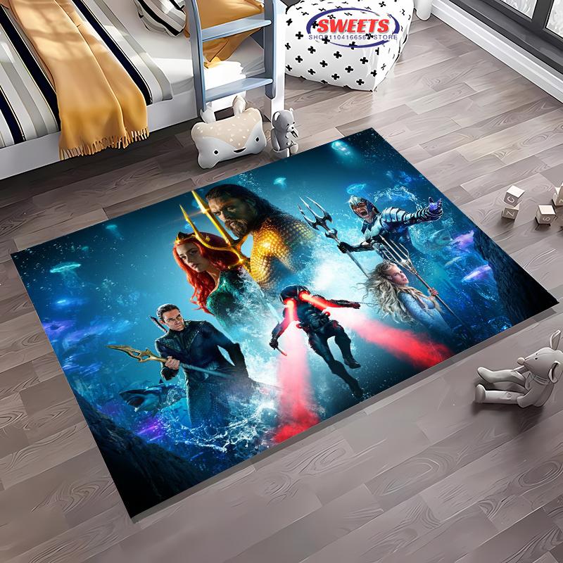 

Новые полки! Классический ковер DC Аквамен, Гостиная Спальня Офисная зона Детская комната на выбор, Нескользящий Машинная стирка 40x60cm (16x24in)