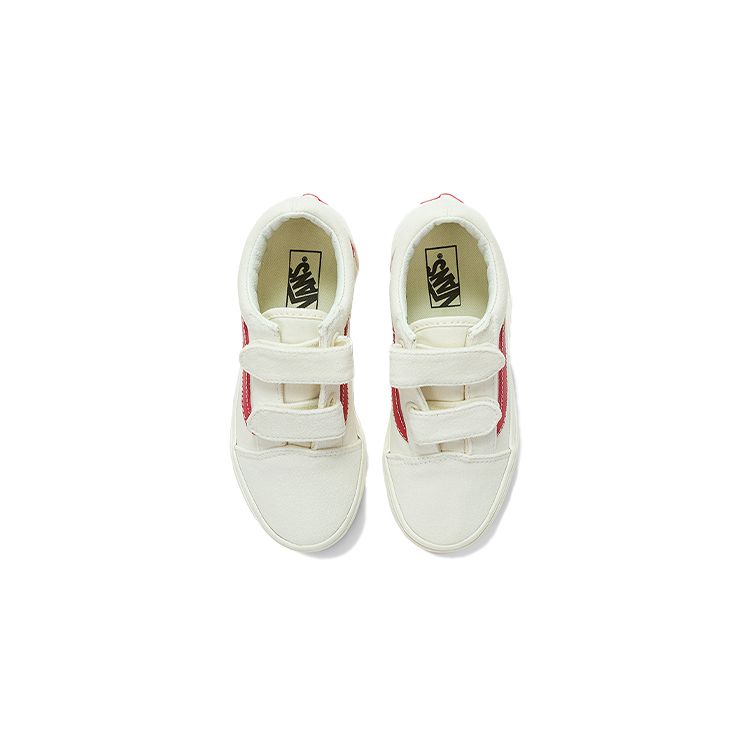 Vans Casual Low Top Kids Skate Shoes Kids Sneakers White Red VN0A4BUVOXS