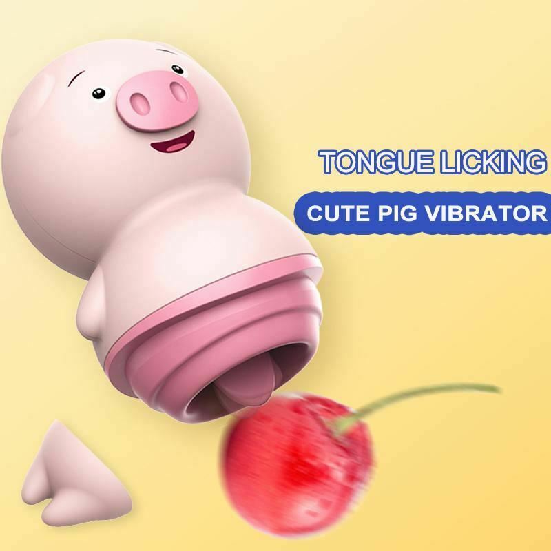 Cute Pink Pig Licking  Tongue Oral Sex Clitoral Simulator Nipple Massager Clitoral s