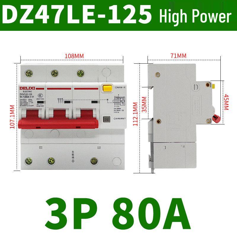 Delixi 220V Miniature Air Switch Circuit Breaker 2P with Leakage Protection, 1P+N, 3P, 4P.