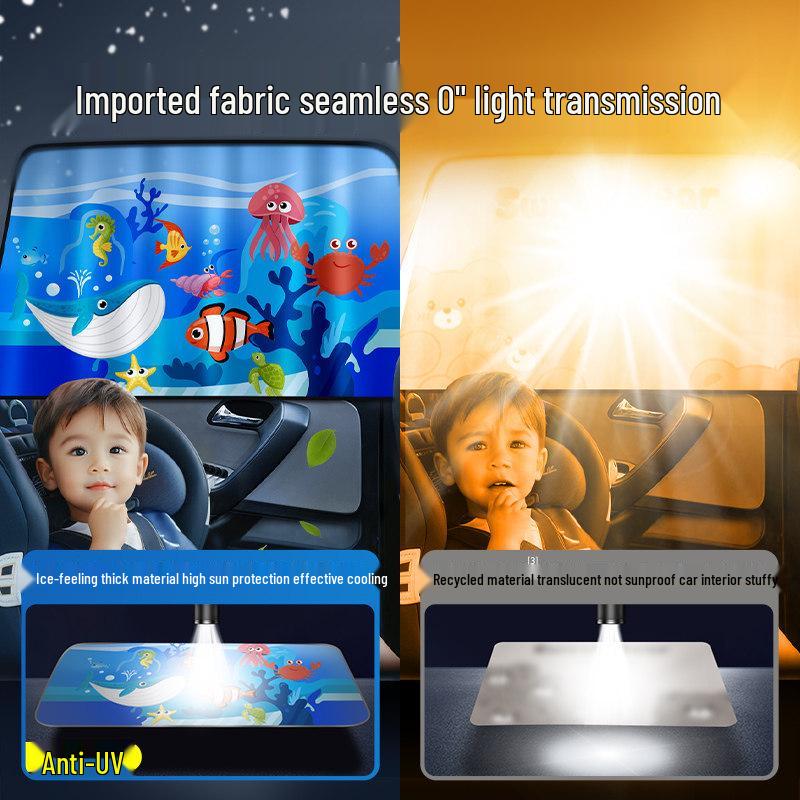 Rear Seat Blackout Sunshade Curtains for Kids