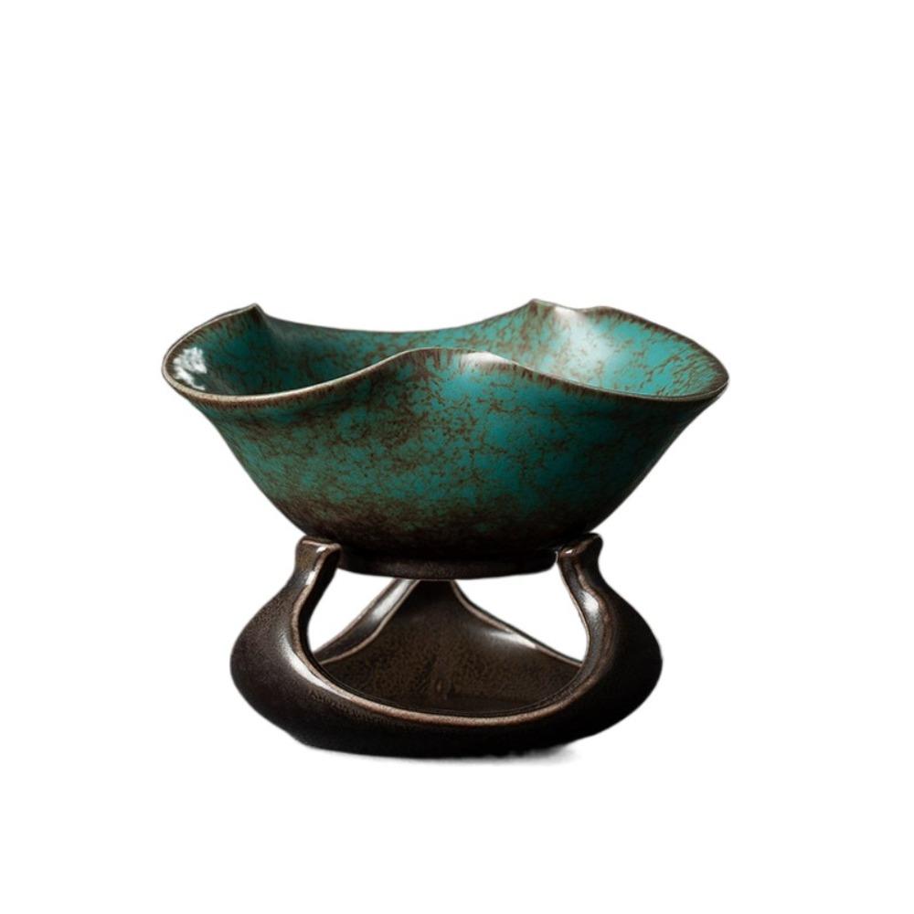 

Ретро Фильтр для чайных листьев Обжиговый Чайный сепаратор Посуда Принадлежности Керамические Чайные ситечки Офис зелёный