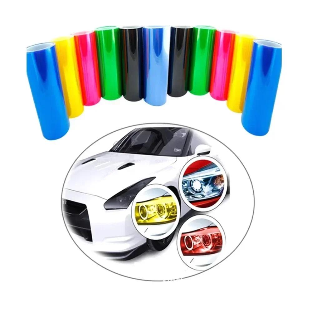 Car Tint Film Lens Vinyl Wrap Car Stickers Smoke Dark Black Blue Red Transparent for Car Auto Headlight Taillight Fog Light