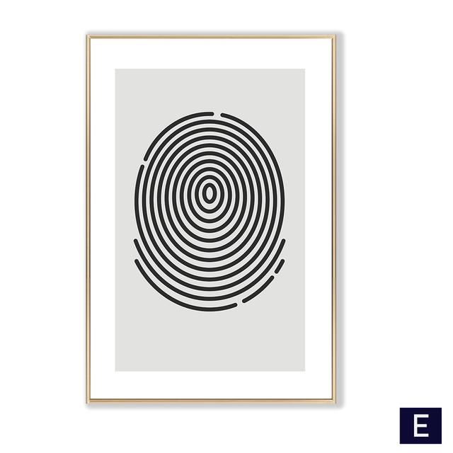 Arte Nordico Impronta Digitale Tela Poster Pittura Minimalista Stampa Astratta Immagine da Parete Nero Grigio Moderno Casa Decorazione Stanza