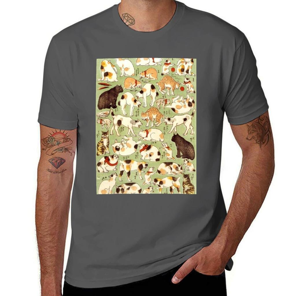 Japanese Cats Feline Posture Study Tshirt Plus Size Loose Fit Tshirt